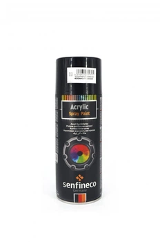 Акриловая аэрозольная краска Senfineco Acrylic Spray Paint 400 мл Чёрная глянцевая
