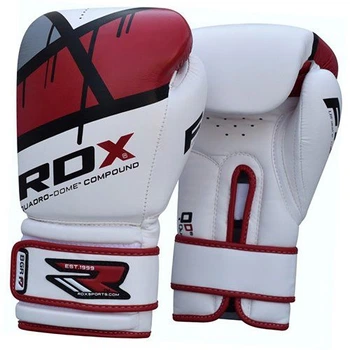Боксерские перчатки RDX Rex Leather RDX Inc 10oz Бело-красный (37260020)
