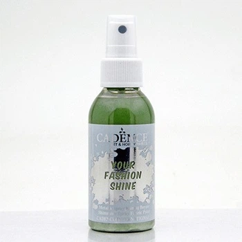 Фарба спрей перламутрова для тканини Cadence Your Fashion Spray shinefabric Paint 100 мл Зелене листя