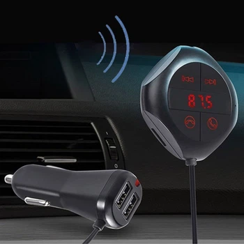 Авто FM модулятор Q7s Оригинал 4 в 1 / FM Modulator Bluetooth + AUX + USB + microSD / Трансмиттер