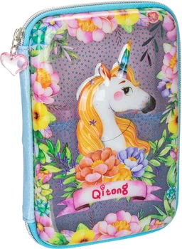 Пенал Cool For School с окошком 1 отделение с органайзером голубой (QT-5750-Blue)