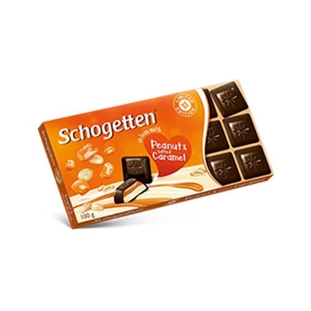 Черный шоколад с арахисом и соленой карамелью Schogetten Peanut and salted Caramel 100г (00-00001139)