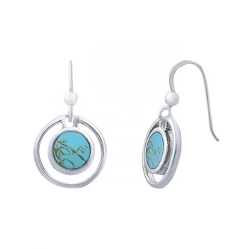Серьги из серебра с бирюзой (синт.) 158652
