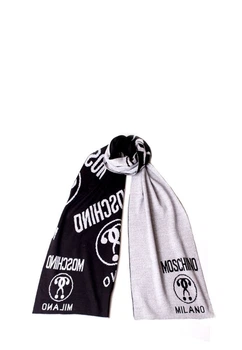 Шарф Moschino Чорний/Сірий Двосторонній Чоловічий (50055) (2900055753013)