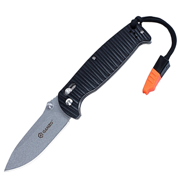 Нож складной Ganzo G7412P-WS (длина: 205мм, лезвие: 89мм, сатин), черный