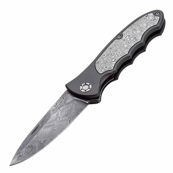 Ніж складаний Boker Leopard-Damast III 42 Collection (довжина: 225мм, лезо: 97мм), чорний-сталевий