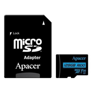 Карта памяти Apacer microSDXC 128Gb UHS-1 (U3) (R-100 Mb/s) + Adapter SD