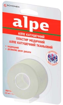 Пластир Alpe котушковий тканинний м'який 2.5 см х 4.5 м №1 (000000215)