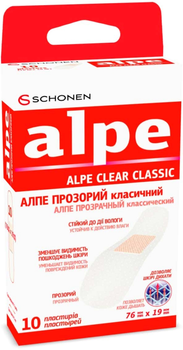 Пластырь Alpe прозрачный классический 76х19 мм №10 (000000221)