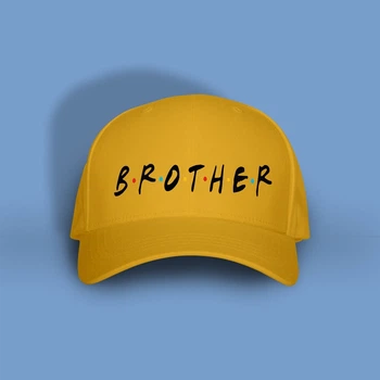 Кепка з написом Just Print It Brother, жовтий