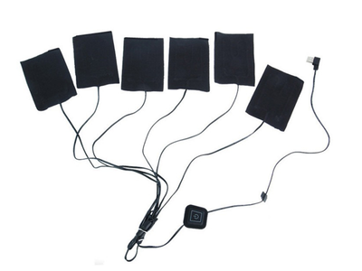 USB Нагрівальні елементи BauTech Для жилета куртки термобілизни 6 елементів Чорний (1009-327-02)