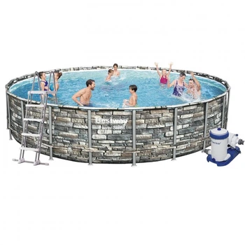 Бассейн каркасный круглый BESTWAY LOFT 56889, 671х132 см, картриджный фильтр, лестница, тент