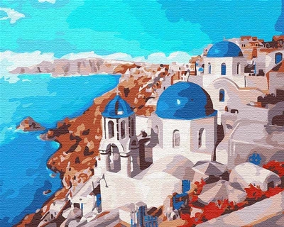 Malowanie po numerach Ideyka Santorini 40x50 cm (4823104308270)