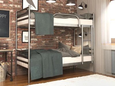 Кровать металлическая 2х-ярусная FLY DUO 90х190 см черная
