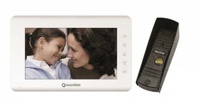 Комплект відеодомофона Qualvision QV-IDS4793 White+QV-ODS416BE/F Grey