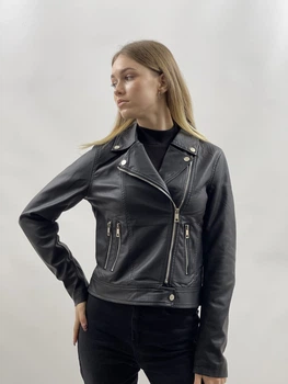 Куртка косуха из экокожи Miss Sissi 40 черная 230
