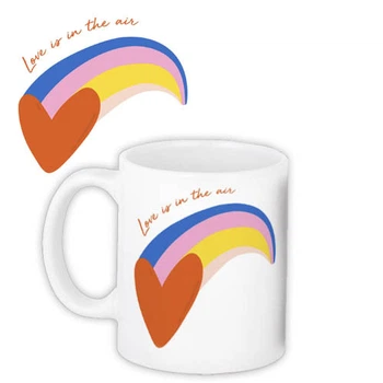 Кружка с принтом Love is in the air rainbow 330 мл