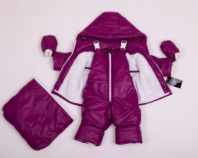 Демисезонный комбинезон тройка 0-2 года Natalie Look 56-86 см бордовый
