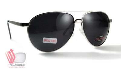 Темные очки с поляризацией BluWater Airforce (gray) (silver metal) Polarized (4ЭИРФ-СМ50П)