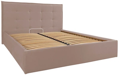 Кровать Двуспальная Monika Comfort 160 х 200 см Rosto 13 С подъемным механизмом и нишей для белья Бежевая