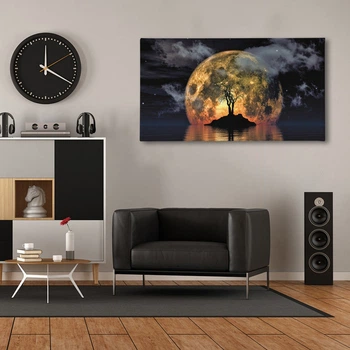 Картина Дерево при місяці 30x60 см (K0015)