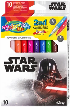Фломастеры цветные двухсторонние Colorino Star&nbsp;Wars 10 цветов 10 шт (89502PTR)