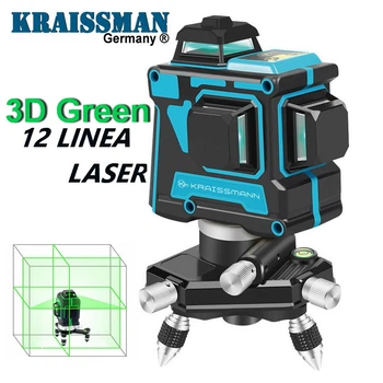 3D Линейный лазерный нивелир, лазерный уровень Kraissmann 12 3D-LL 25G