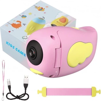 Цифровая детская мини видеокамера Kids Camera розового цвета