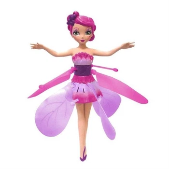 Летающая фея кукла Flying Fairy с интерактивной подставкой Розовая