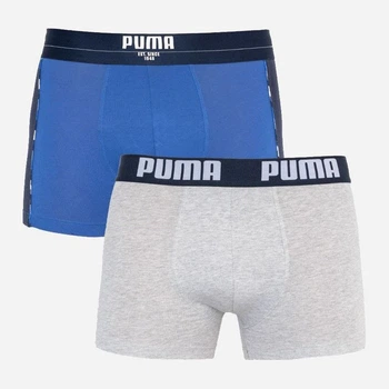 Набір трусів-боксерів чоловічих бавовняних Puma Statement Boxer 2P 501006001010 2 шт S Сині з сірим (8718824805689)