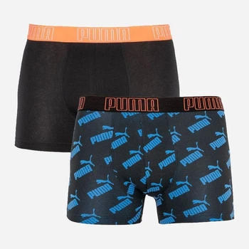 Набір трусів-боксерів чоловічих бавовняних Puma Big Logo Aop Boxer 2P 501012001030 2 шт S Чорні з синім (8718824806327)