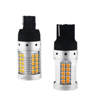 Светодиодная LED лампа в поворот красного фонаря 7440 T20 W21W W3x16d 48 SMD 3030 12V с обманкой Жёлтая Avtoexpect (74217)