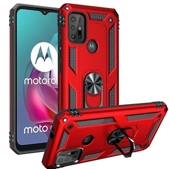 Протиударний чохол з підставкою Deexe Armor Case для Motorola Moto G10 / Moto G20 / Moto G30 - Red
