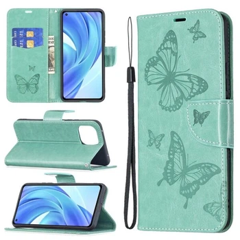Чехол-книжка с рисунком UniCase Butterfly Pattern для Xiaomi Mi 11 Lite / 11 Lite NE - Green