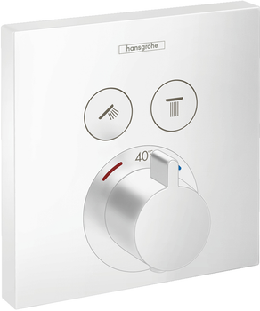 Наружная часть термостата HANSGROHE ShowerSelect матовый белый 15763700 2 потребителя