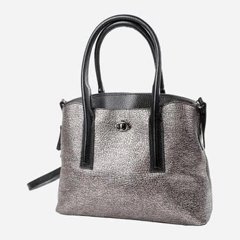 Женская сумка кожаная Desisan SHI590-669 Серебряно-черная (2900000127715)