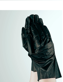 Перчатки одноразовые нестерильные, неопудренные TPE Unex Medical Products размер L 200 шт. — 100 пар Чорные (77-51-1)