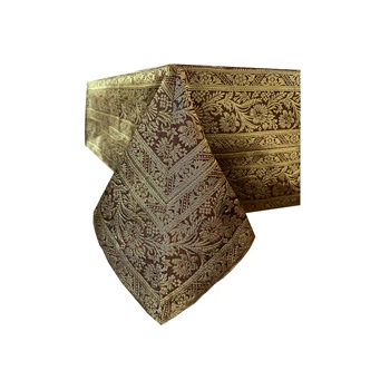 Скатерть декоративная 150х150 см коричневая Silk Route SK-846