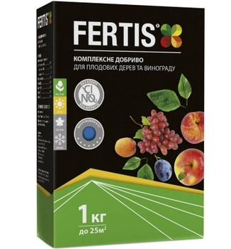 Добриво для плодових дерев та винограду NPK 13-10-15+ME 1 кг FERTIS