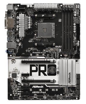 Материнская плата ASRock AB350 PRO4 AM4 (AB350 PRO4) Б/У