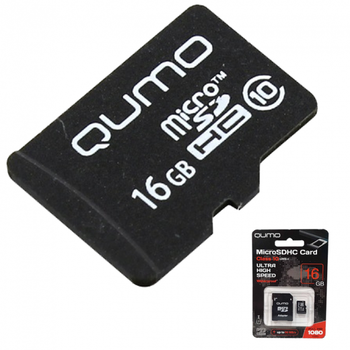 Карта памяти MicroSD GRB Qumo 16 GB в телефон видеорегистратор Флешка TF карта