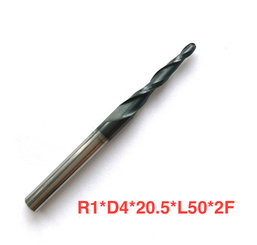 Фреза конусна для ЧПК R1*D4*20,5*50L*2F (0019)
