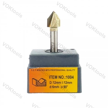 Фреза ГЛОБУС 1004 пазовая V-образная d6 D12 h12 O90