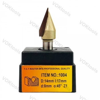 Фреза ГЛОБУС 1004 d8 D14 h17 O45 пазовая V-образная