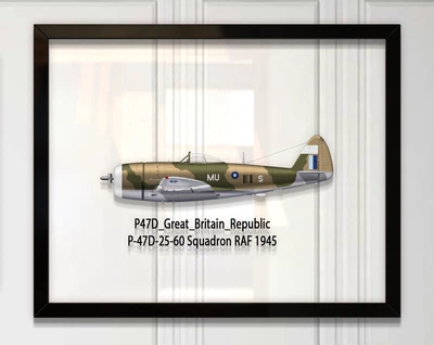 Принт на стекле Artel «Самолет Republic P-47D Thunderbolt 60 Эскадрилья 1945 год» 25 x 20см