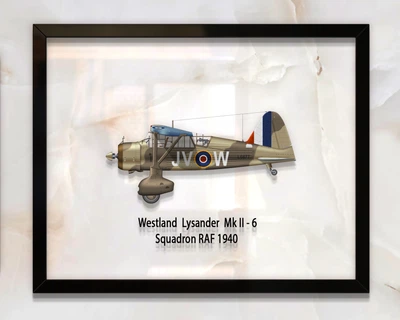 Принт на стекле Artel «Самолет Westland Lysander Mk. II 6 Эскадрилья 1940 год» 46 x 36см