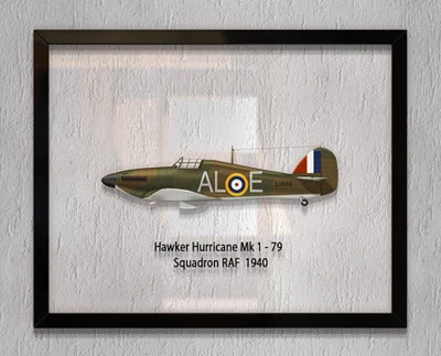 Принт на стекле Artel «Истребитель Hawker Hurricane Mk 1 79 Эскадрилья 1940 год» 36 x 28см