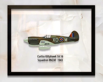 Принт на стекле Artel «Самолет Curtiss P-40 16 Эскадрилья RNZAF 1943 год» 25 x 20см