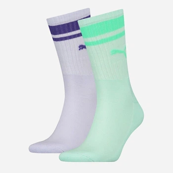 Набор носков Puma Crew Regular Stripe Unisex 261058001004 39-42 р 2 пары Фиолетовый/Мятный (8718824801117)