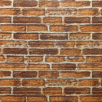 Самоклеющаяся 3D панель Sticker Wall под рыжий Екатеринославский кирпич, самоклейка 700x770x5мм